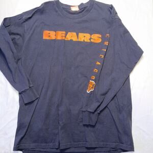 VINTAGE Chicago Bears Shirt Mens XL Blue Long Sleeve Football NFL